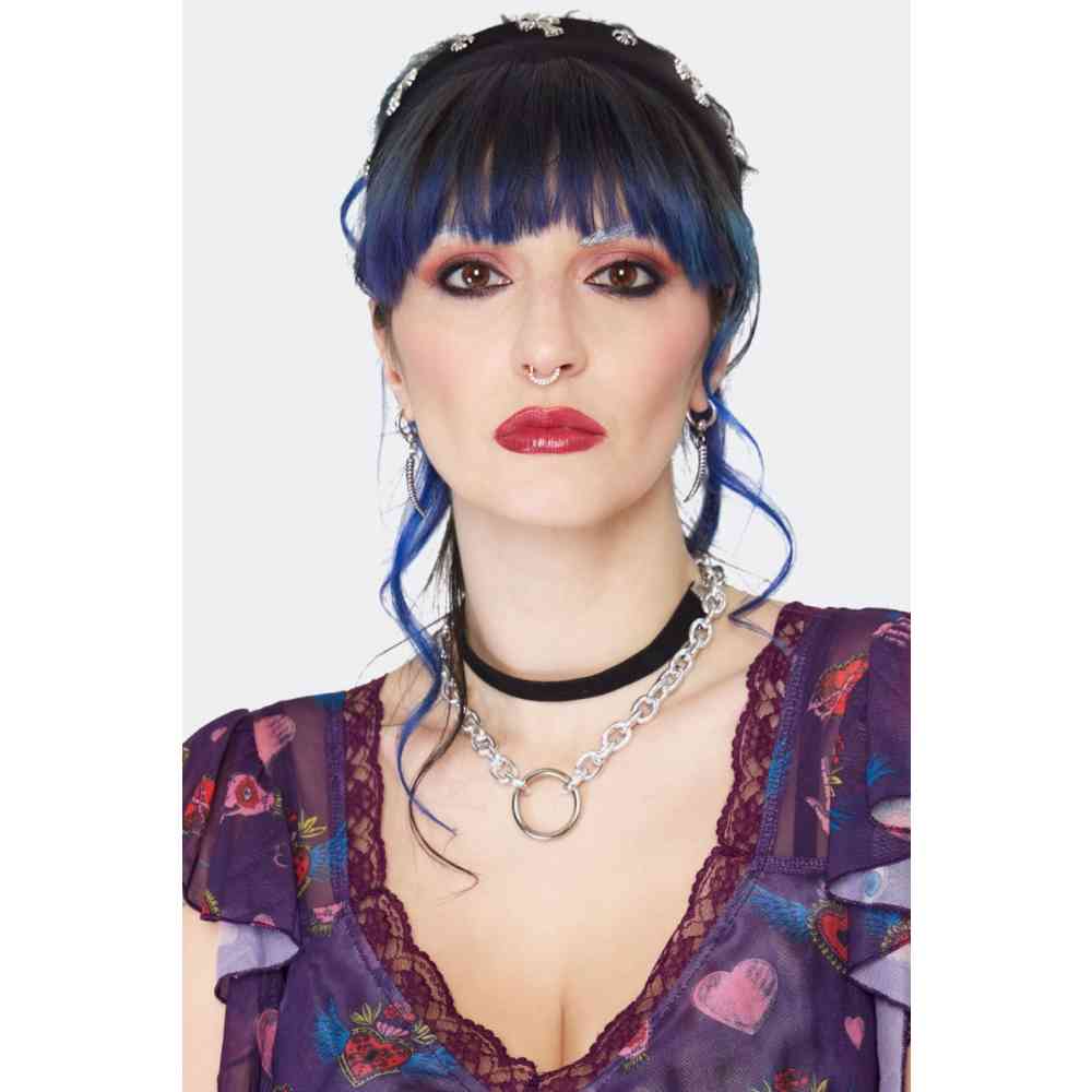 Jawbreaker - Horn Hoop Silver Des boucles d'oreilles - Couleur argent